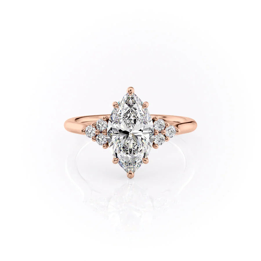 The Scarlett Set With A 2.5 Carat Marquise Lab Diamond