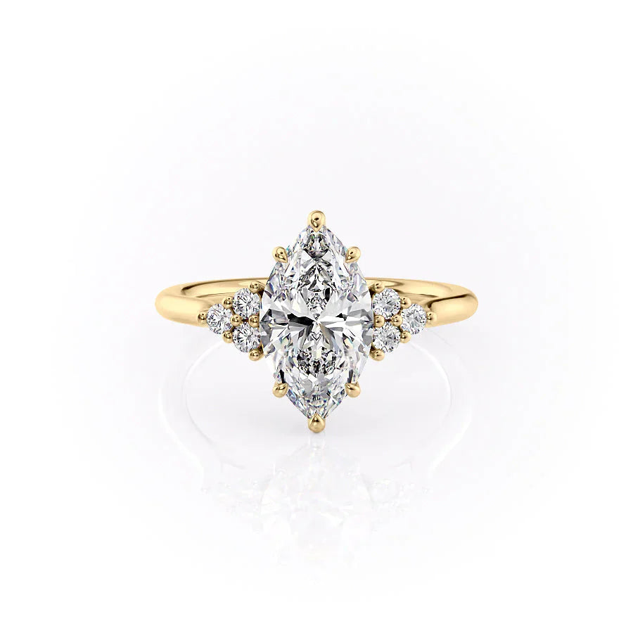 The Scarlett Set With A 4 Carat Marquise Moissanite