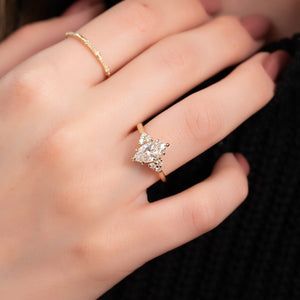 The Scarlett Set With A Marquise Lab Diamond