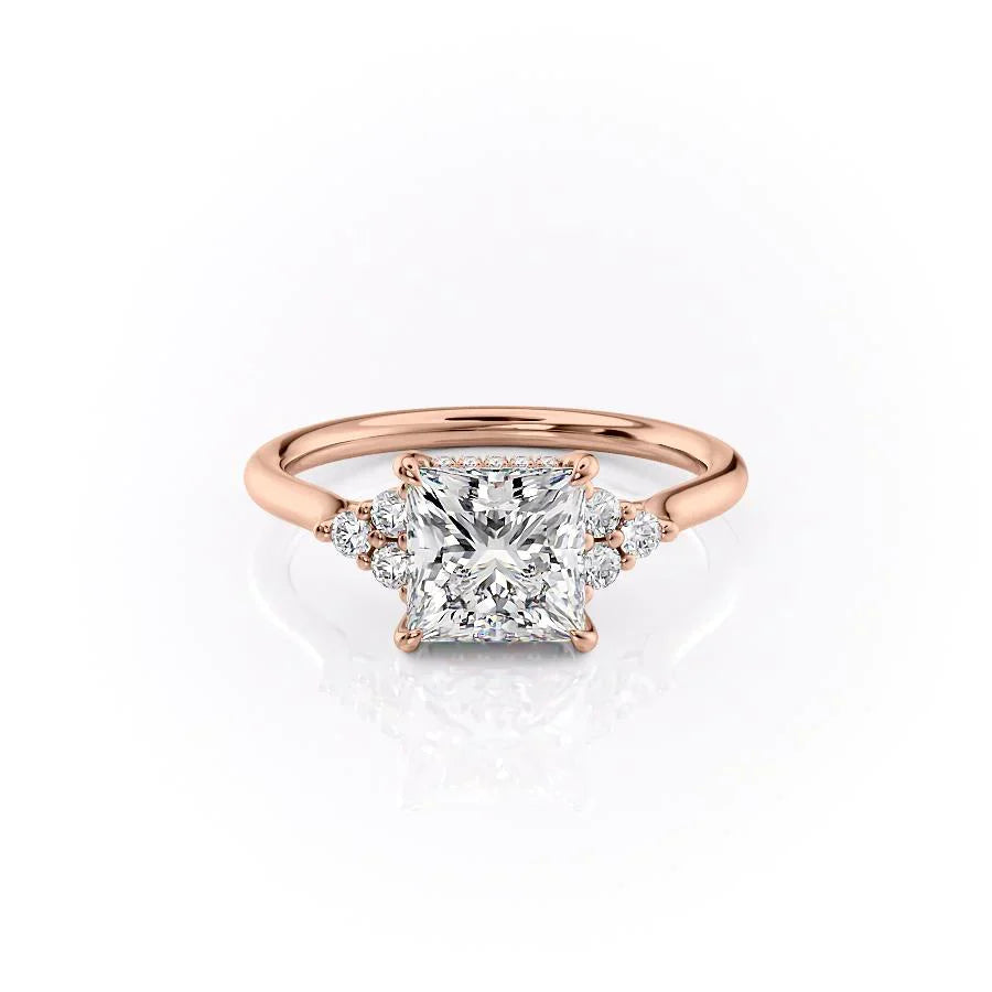 The Scarlett Set With A 1 Carat Princess Moissanite