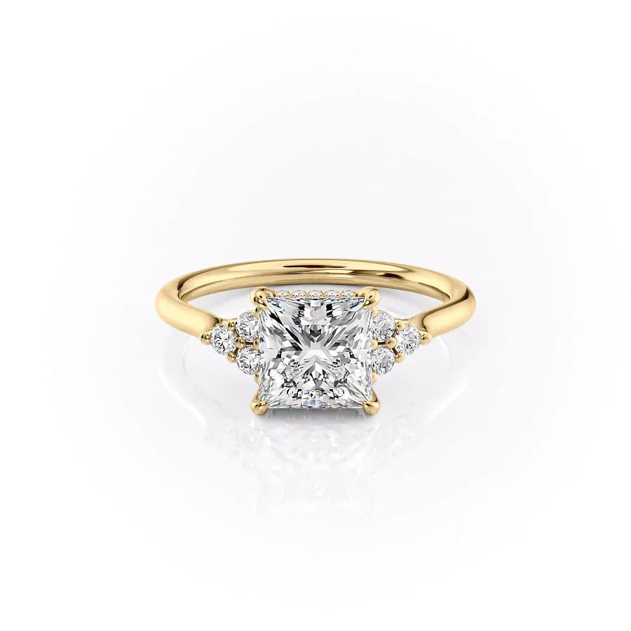 The Scarlett Set With A 1 Carat Princess Moissanite