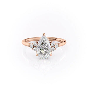 The Scarlett Set With A 3 Carat Pear Moissanite
