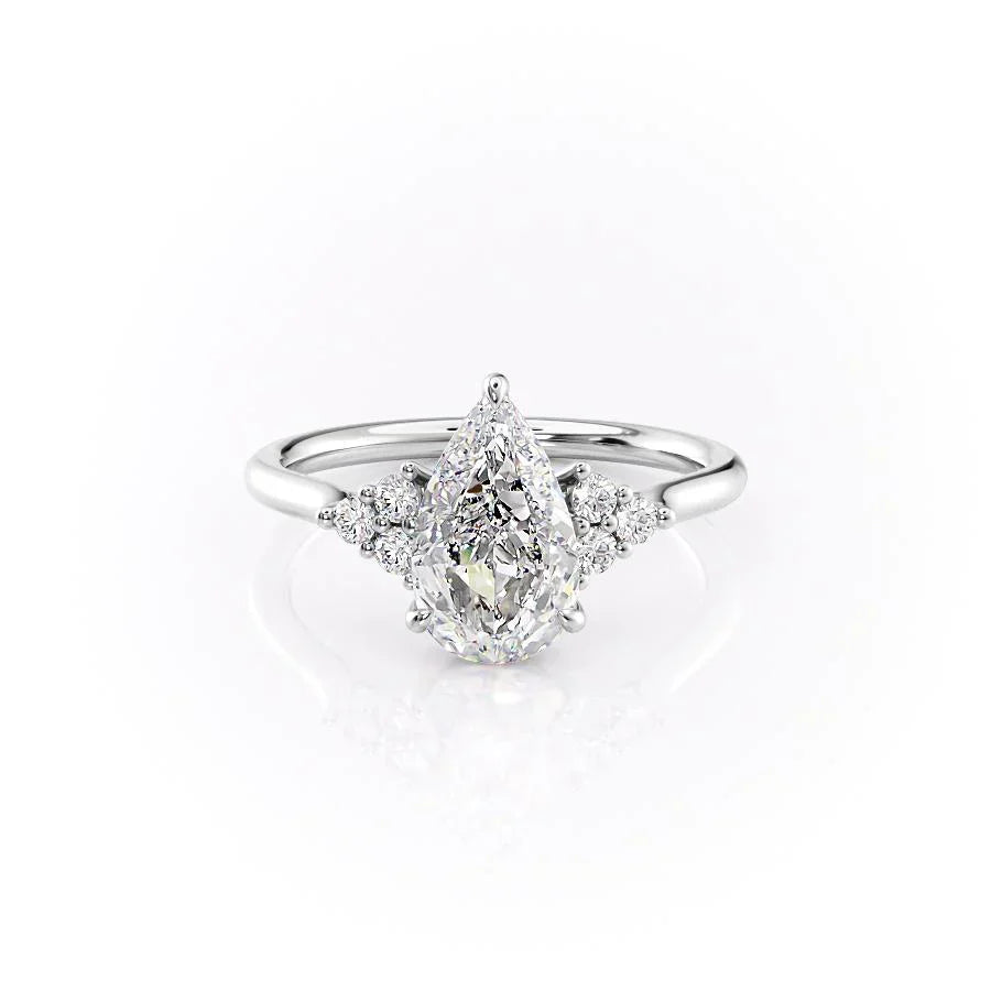 The Scarlett Set With A 2 Carat Pear Moissanite