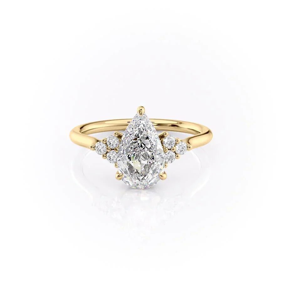 The Scarlett Set With A 3 Carat Pear Moissanite