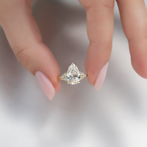 The Scarlett Set With A 1 Carat Pear Lab Diamond
