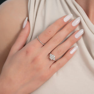 The Scarlett Set With A 3 Carat Radiant Lab Diamond