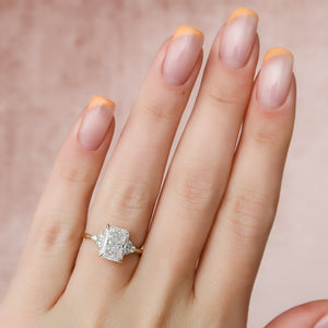 The Scarlett Set With A 3 Carat Radiant Lab Diamond