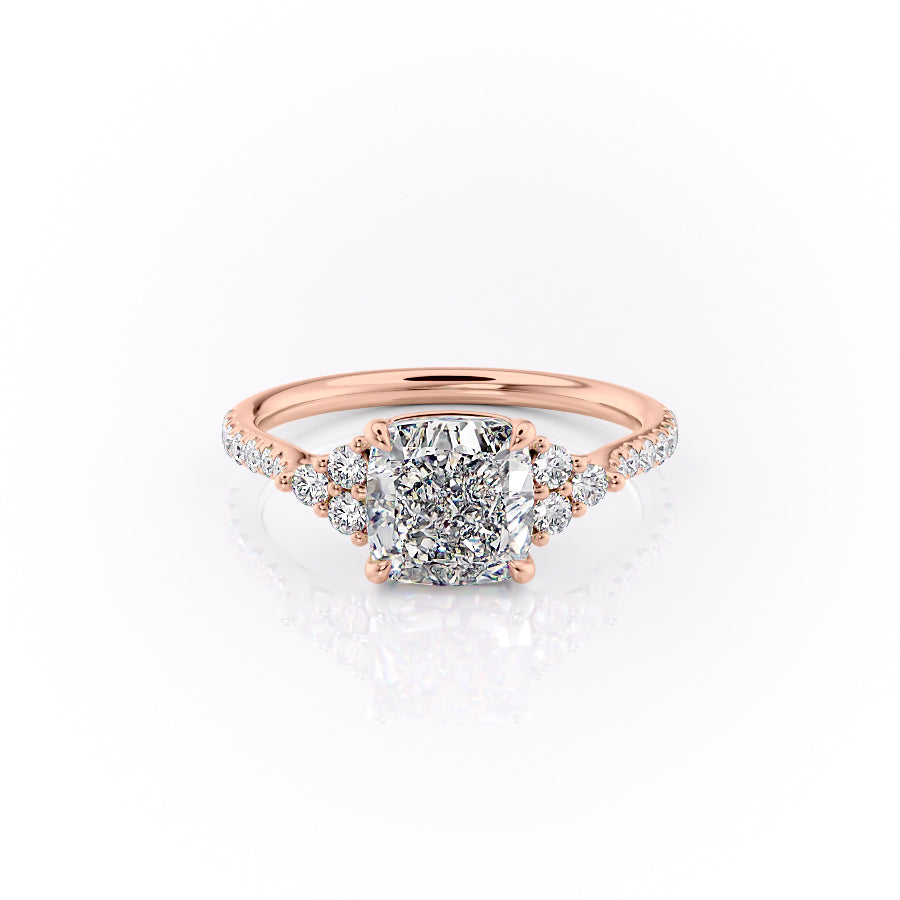 The Pave Scarlett Set With A 2 Carat Cushion Lab Diamond