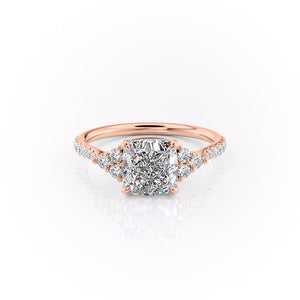 The Pave Scarlett Set With A 5 Carat Cushion Moissanite