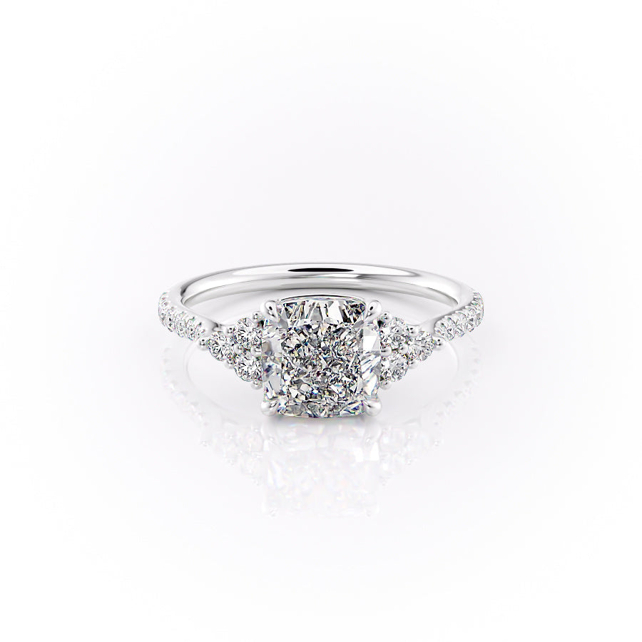 The Pave Scarlett Set With A 1 Carat Cushion Moissanite