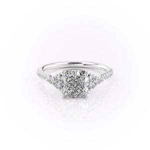 The Pave Scarlett Set With A 1 Carat Cushion Lab Diamond