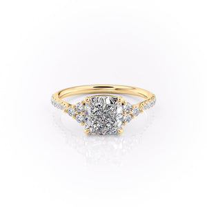 The Pave Scarlett Set With A 3 Carat Cushion Moissanite