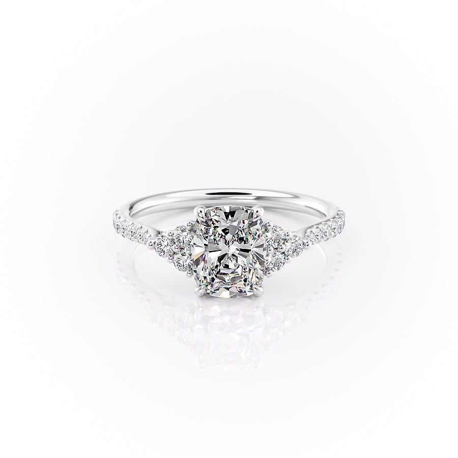The Pave Scarlett Set With A 1 Carat Elongated Cushion Lab Diamond