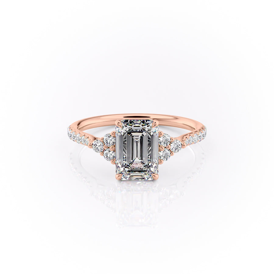 The Pave Scarlett Set With A 1.5 Carat Emerald Lab Diamond