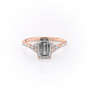 The Pave Scarlett Set With A 1.5 Carat Emerald Lab Diamond