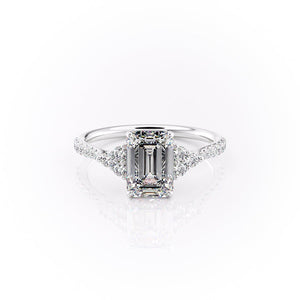 The Pave Scarlett Set With A 1 Carat Emerald Moissanite