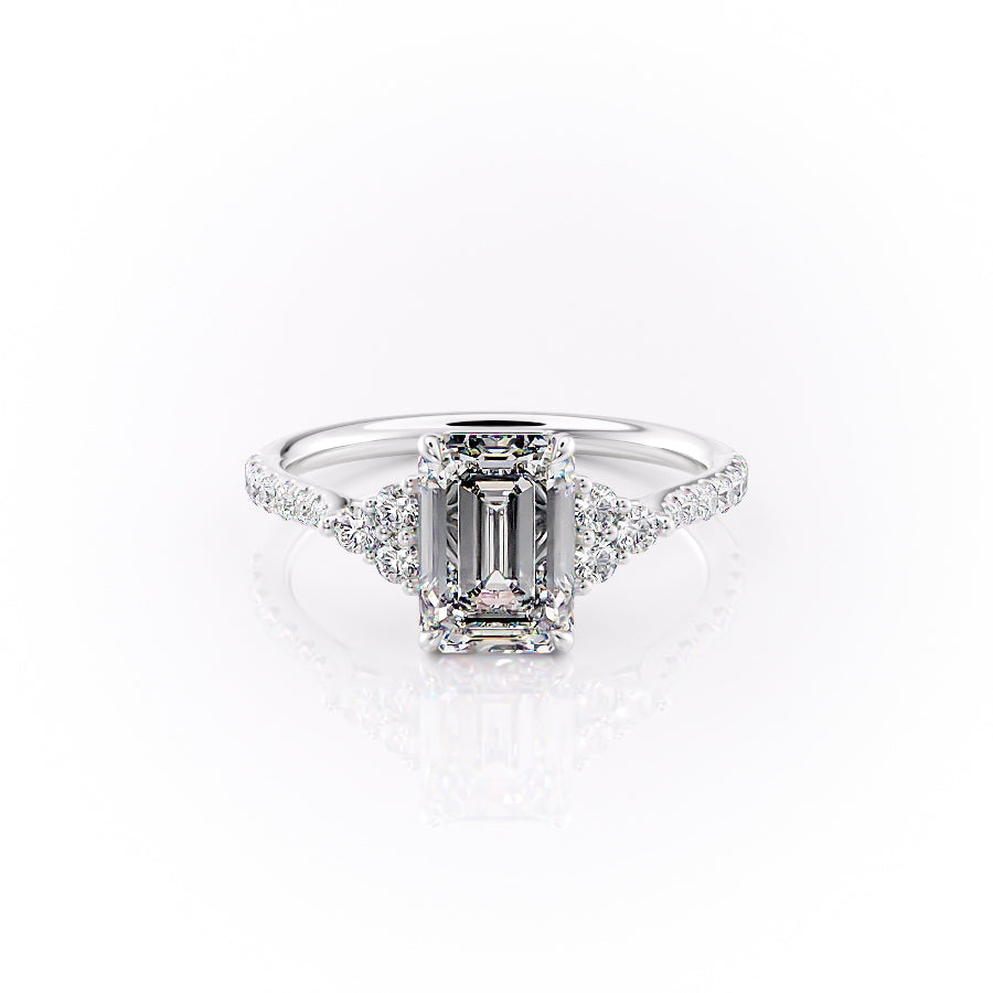 The Pave Scarlett Set With A 4 Carat Emerald Moissanite