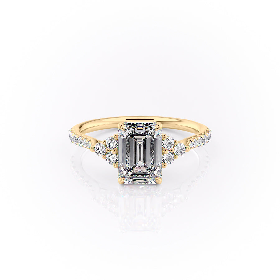 The Pave Scarlett Set With A 4 Carat Emerald Moissanite