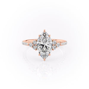 The Pave Scarlett Set With A 2.5 Carat Marquise Lab Diamond