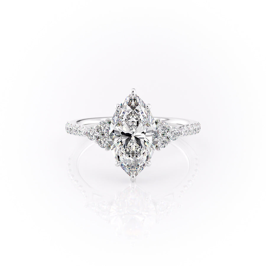 The Pave Scarlett Set With A 2 Carat Marquise Lab Diamond
