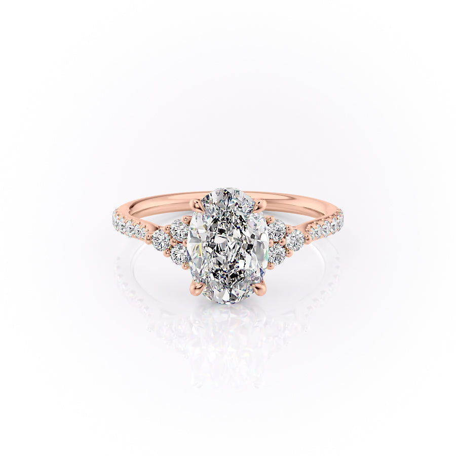 The Pave Scarlett Set With A 1 Carat Oval Lab Diamond