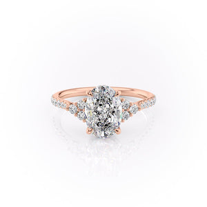 The Pave Scarlett Set With A 5 Carat Oval Moissanite