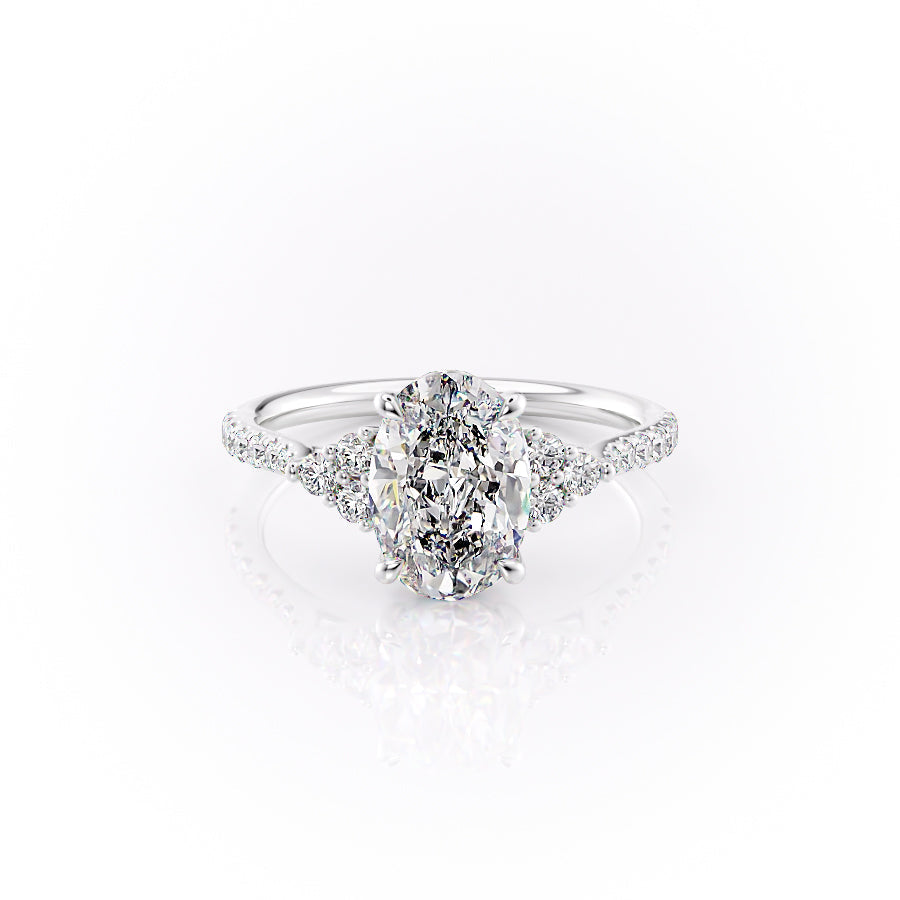The Pave Scarlett Set With A 3 Carat Oval Lab Diamond