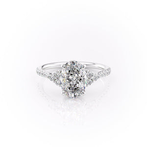 The Pave Scarlett Set With A 1 Carat Oval Lab Diamond