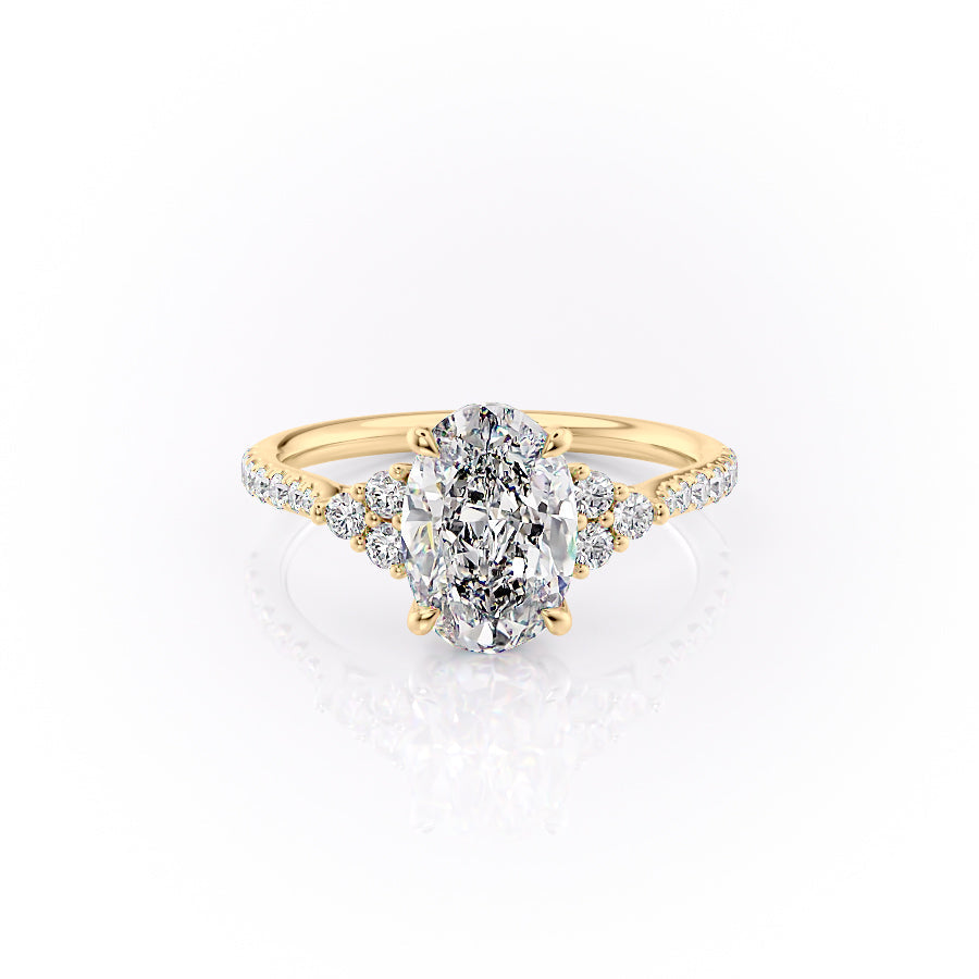 The Pave Scarlett Set With A 4 Carat Oval Moissanite