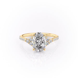 The Pave Scarlett Set With A 1 Carat Oval Moissanite