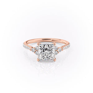 The Pave Scarlett Set With A 1 Carat Princess Moissanite