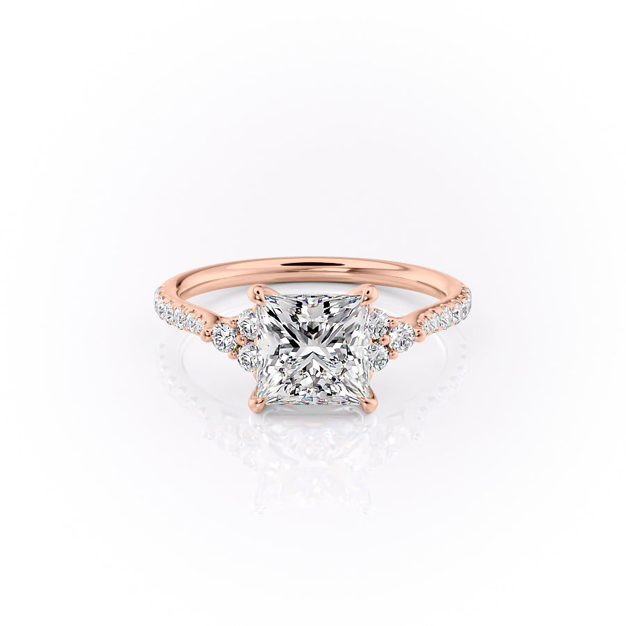 The Pave Scarlett Set With A 2 Carat Princess Lab Diamond