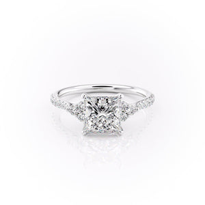 The Pave Scarlett Set With A 1.5 Carat Princess Lab Diamond