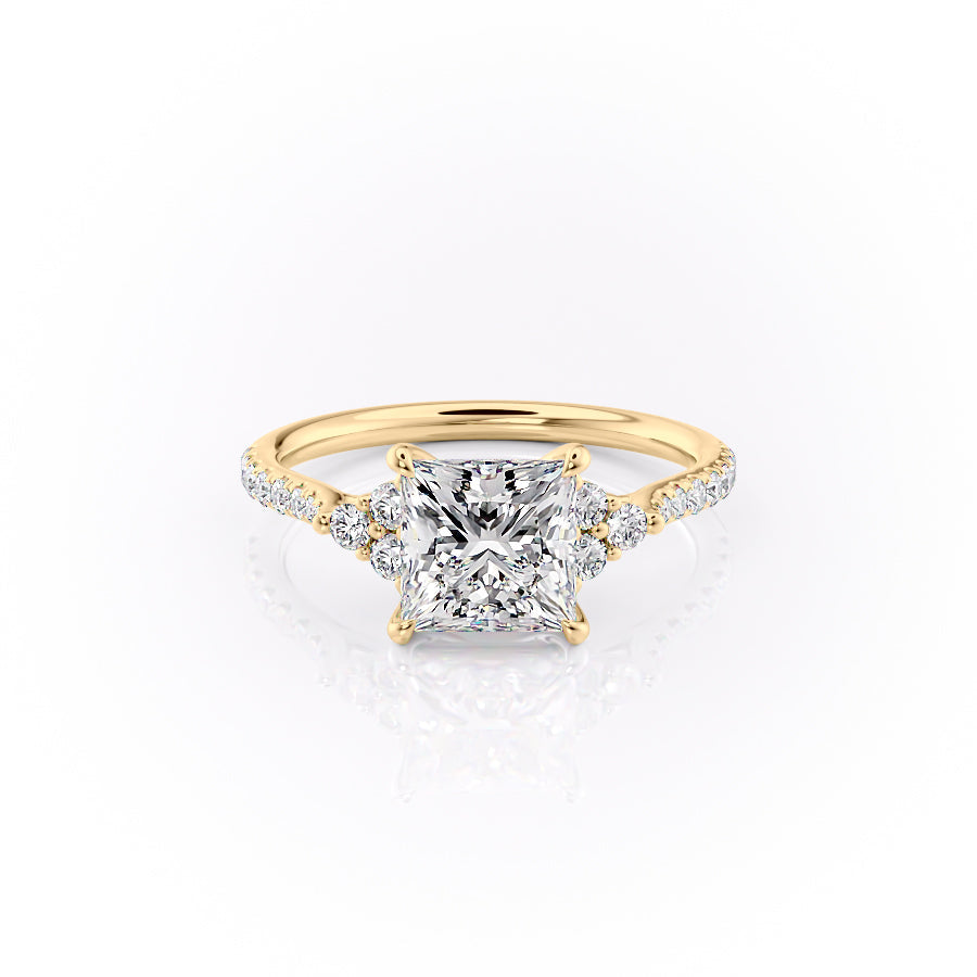 The Pave Scarlett Set With A 3 Carat Princess Moissanite