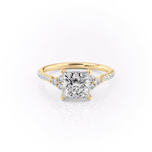 The Pave Scarlett Set With A 2 Carat Princess Lab Diamond