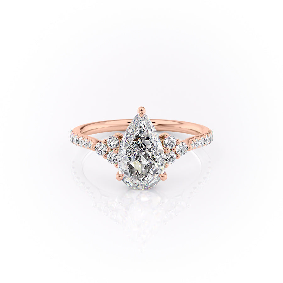 The Pave Scarlett Set With A 2 Carat Pear Lab Diamond
