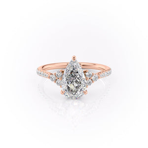 The Pave Scarlett Set With A 3 Carat Pear Moissanite