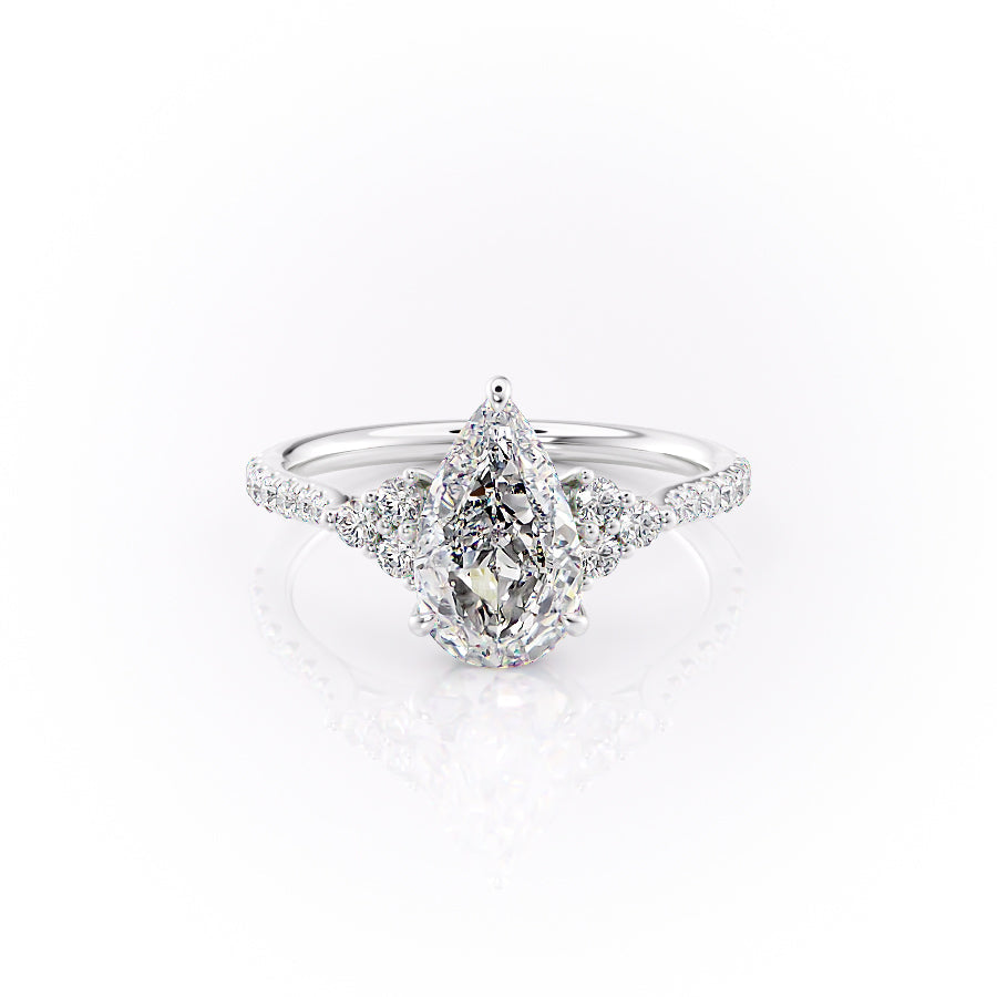 The Pave Scarlett Set With A 1 Carat Pear Lab Diamond