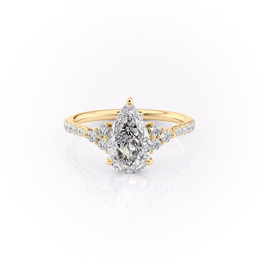 The Pave Scarlett Set With A 2 Carat Pear Moissanite