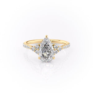 The Pave Scarlett Set With A 2 Carat Pear Lab Diamond