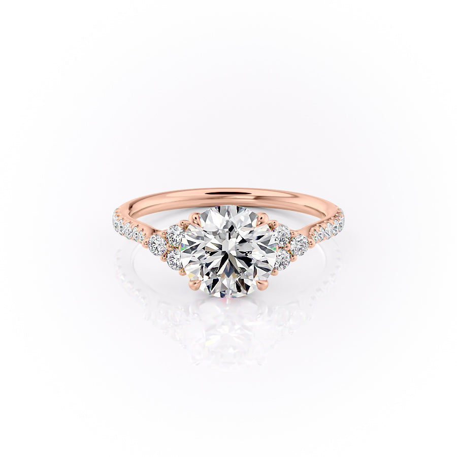 The Pave Scarlett Set With A 4 Carat Round Moissanite
