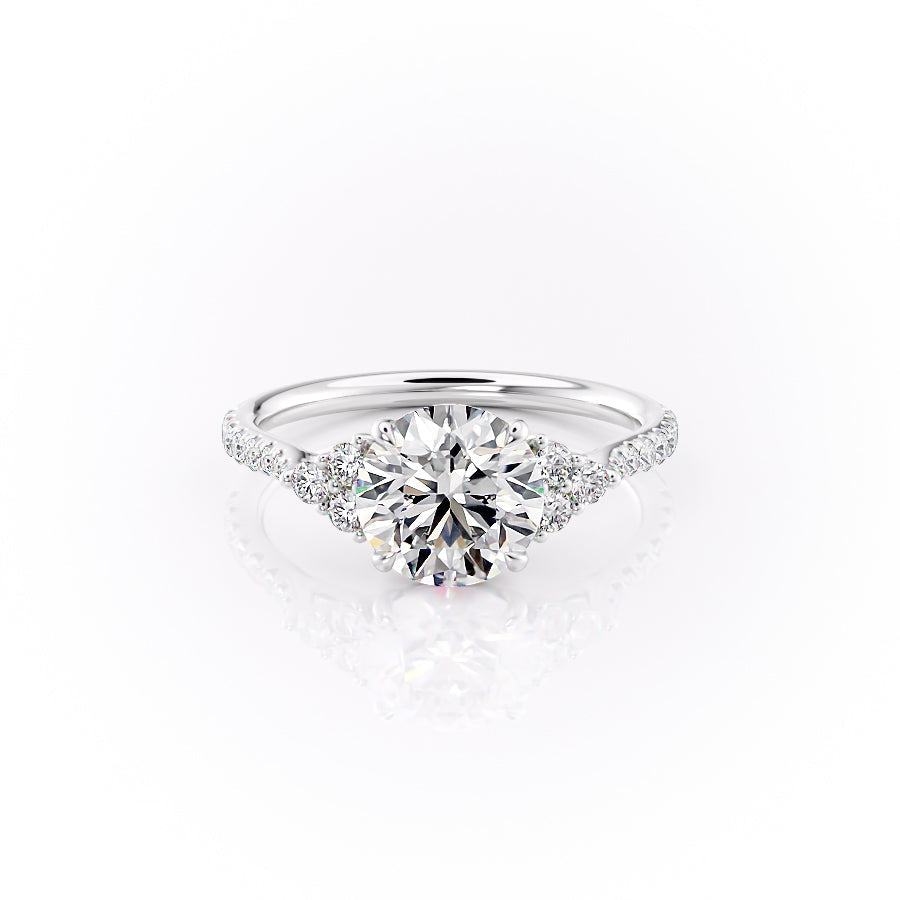 The Pave Scarlett Set With A 2 Carat Round Lab Diamond