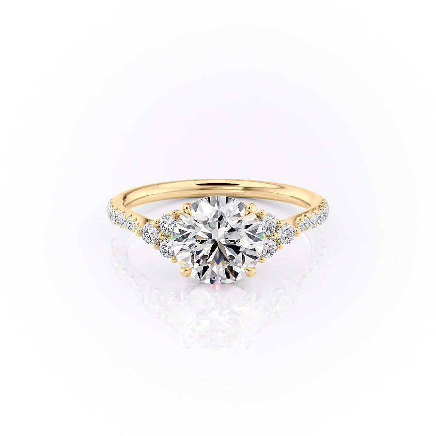 The Pave Scarlett Set With A 3 Carat Round Lab Diamond