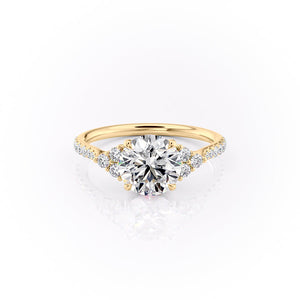 The Pave Scarlett Set With A 2.5 Carat Round Lab Diamond