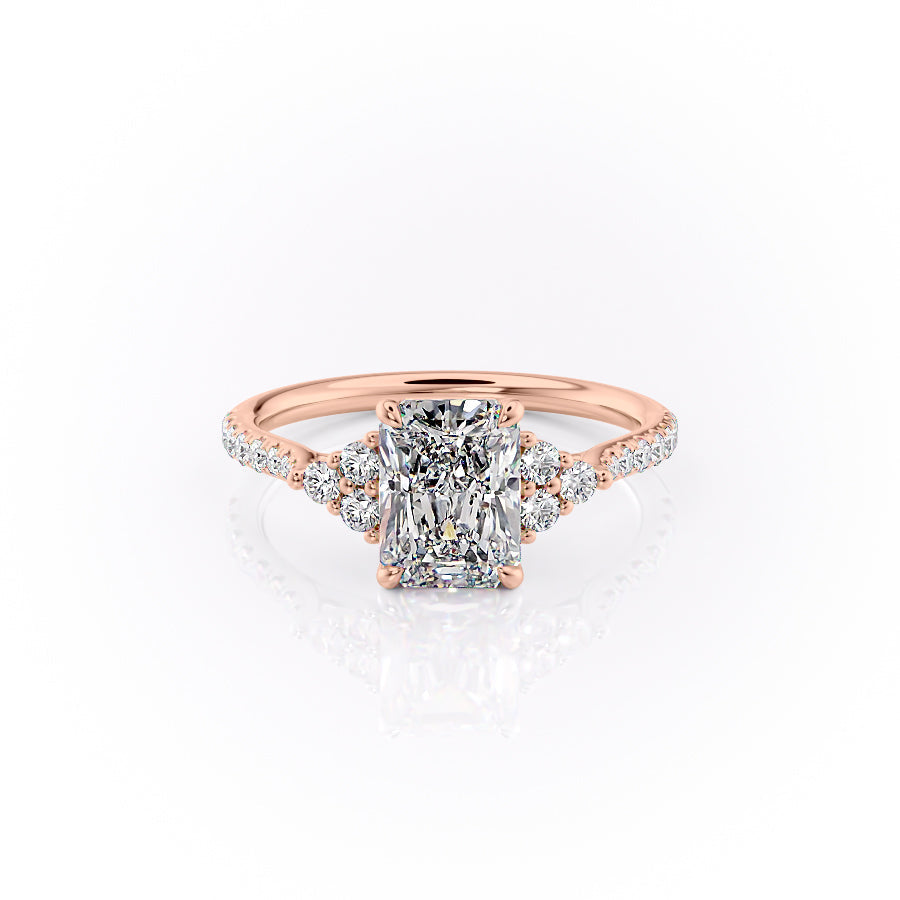 The Pave Scarlett Set With A 3 Carat Radiant Lab Diamond