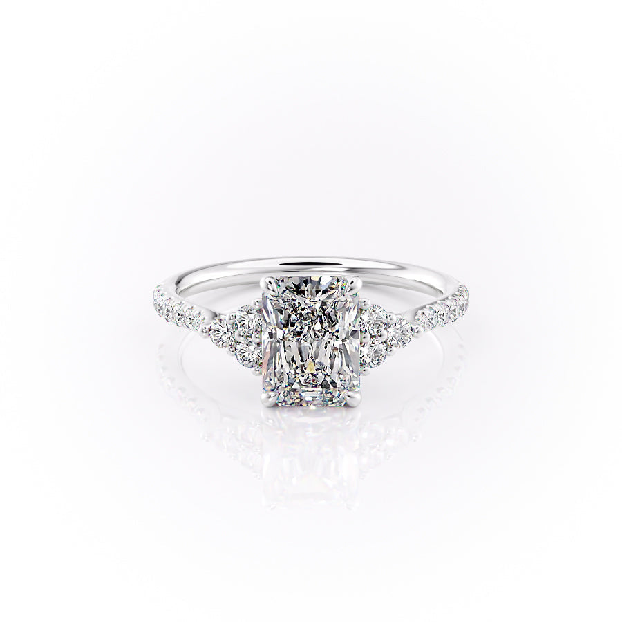 The Pave Scarlett Set With A 3 Carat Radiant Lab Diamond