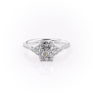 The Pave Scarlett Set With A 3 Carat Radiant Lab Diamond