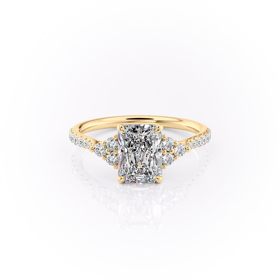 The Pave Scarlett Set With A 2 Carat Radiant Lab Diamond