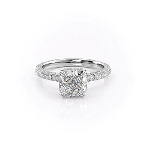 The Celine Set With A 1 Carat Cushion Moissanite