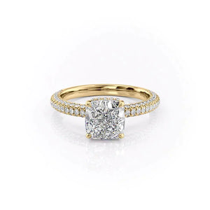The Celine Set With A 2 Carat Cushion Lab Diamond